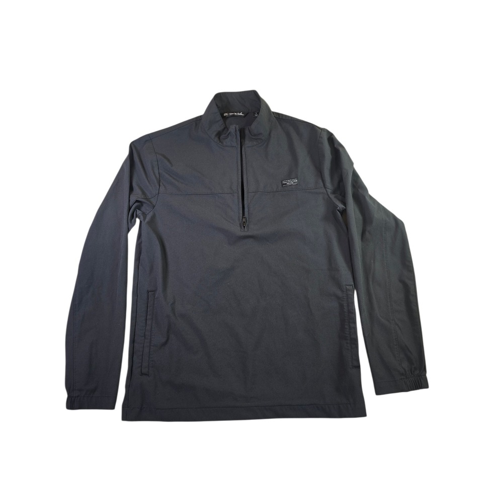 TravisMathew Cuater Mens Quarter Zip Pullover Black Performance Golf Jacket S - Picture 3 of 8